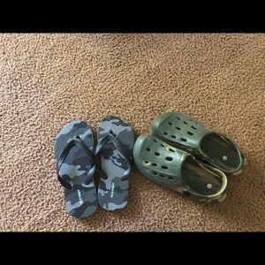 Kids flip flops and crocs